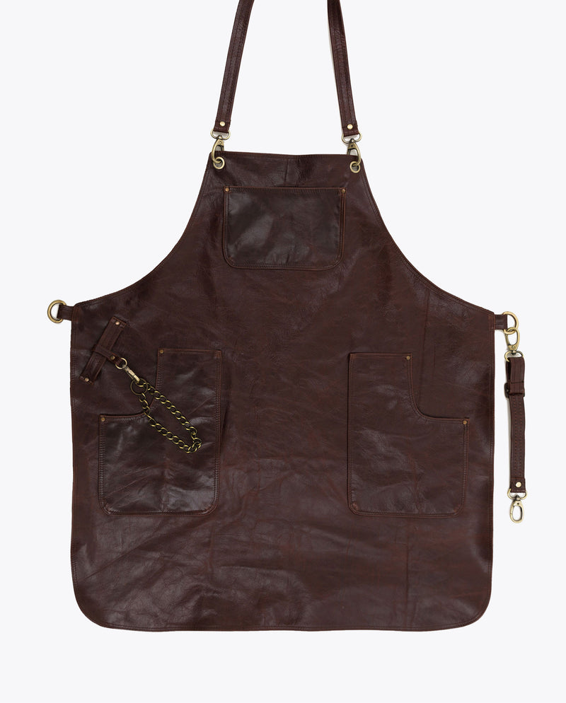 Men Brown Barber Leather Apron Design 1